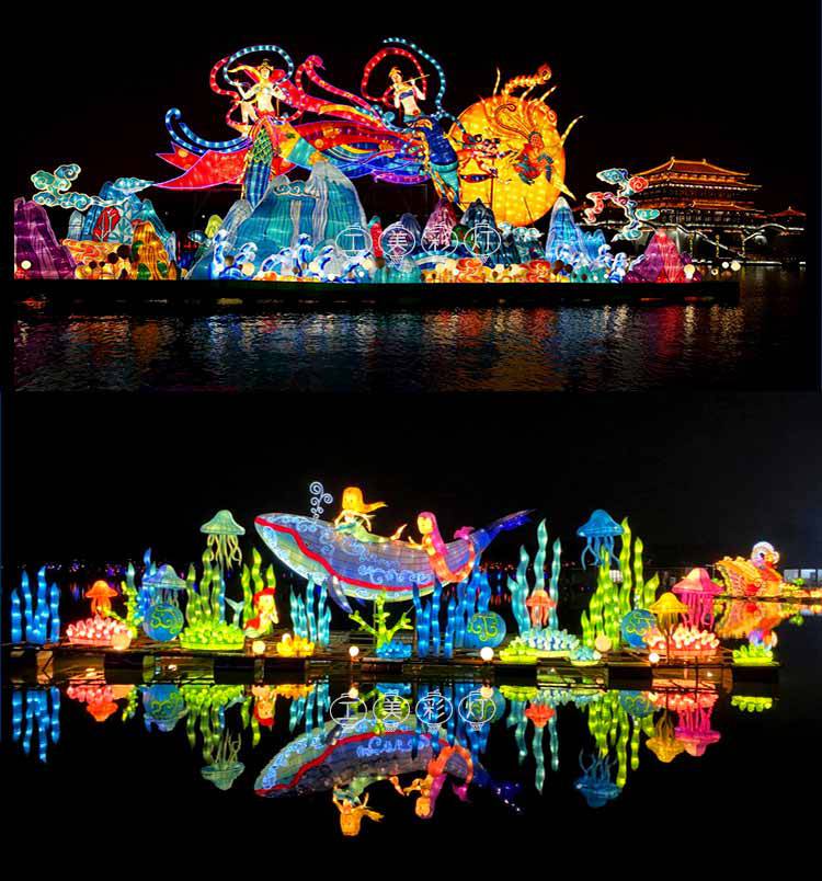 【景区节庆灯会 氛围彩灯花灯 湖面夜景灯组】批发_厂家-潍坊工美彩灯